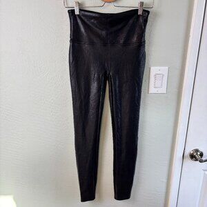 Spanx Faux Leather Leggings Black Size L Shaping High Rise Baddie Athleisure‎
